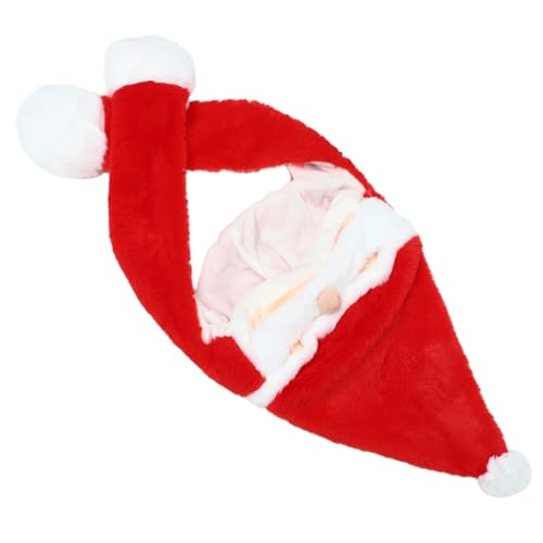 PartyKindom Weihnachtliche Plüschmütze mit Beweglichen Ohren Lustige Santa Kopfbedeckung für Party Karneval und Fotoshooting Kuscheliges Weihnachts Accessoire für Erwachsene von PartyKindom