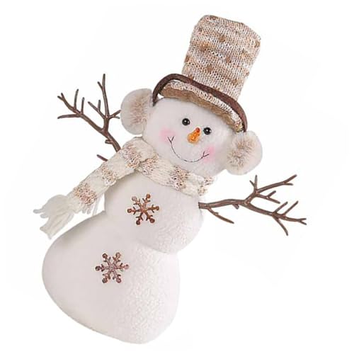PartyKindom Weihnachtliche Schneemann Puppe mit Kurzem Hut Kreative Tischdekoration Detailreiche Handwerkskunst Festliche Weihnachtsdekoration für Zuhause und Büro von PartyKindom