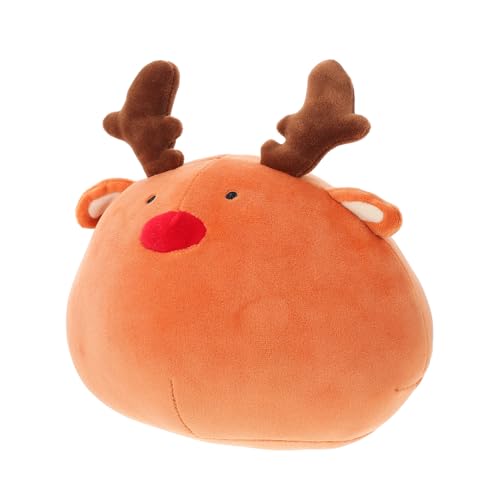 PartyKindom Weihnachtlicher Plüsch Elch Kuschelkissen Weiches Stofftier Kinderbegleiter Dekoratives Xmas Desktop Ornament für Wohnzimmer Schlafzimmer und Büro von PartyKindom