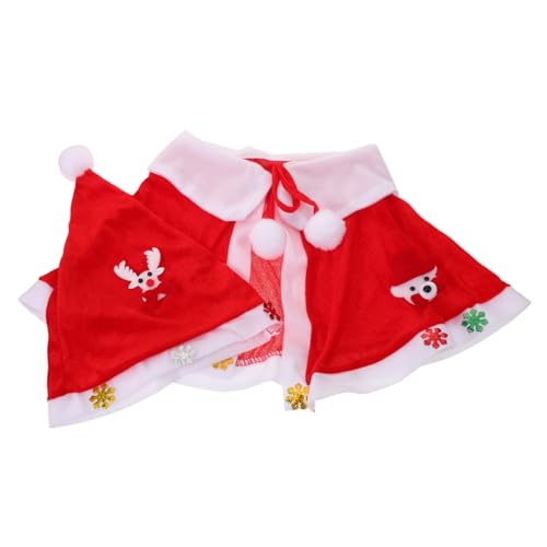 PartyKindom Weihnachtscape mit Kapuze und Santa Mütze Rotes Samt Umhang für Festliche Auftritte Weiches Warmes Weihnachtskostüm für Winter und Bühnenfeiern von PartyKindom