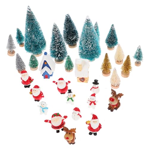 PartyKindom Weihnachtsdeko Miniatur Figuren Stabile Mikro Landschaft Deko Festliche Xmas Accessoires für Puppenhaus Einzigartige Weihnachtsdekoration Innen für Tisch und Heimdeko von PartyKindom