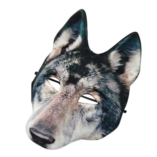 PartyKindom Werwolf Maske für Halloween Realistische Wolfskopfmaske Eva Gruselige Tiermaske mit Verstellbarem Kopfband Komfortable Halloween Kostümmaske für Erwachsene für Cosplay Partys von PartyKindom