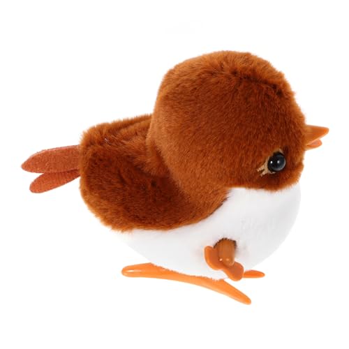 PartyKindom Wind Up Vogelspielzeug Springender Spatz aus Plüsch und Kunststoff Kuscheliges Aufziehspielzeug für Geburtstagsgeschenk Lernspielzeug Koordination von PartyKindom