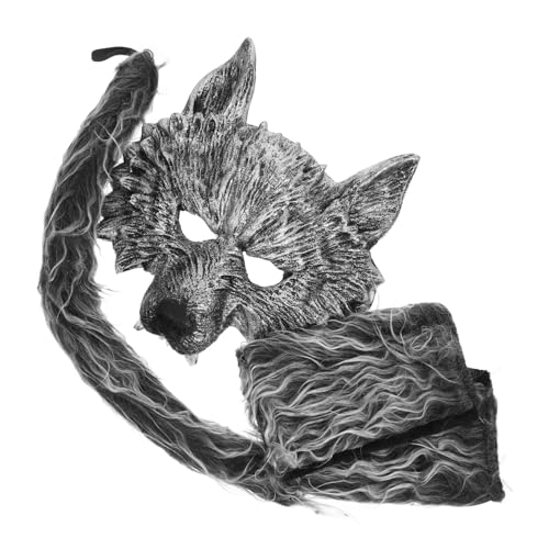 PartyKindom Wolf Cosplay Teilig mit Maske Handschuhen und Silbernes Wolfs Kostüm Zubehör für Halloween Karneval und Cosplay Events Komfortabel und Langlebig PartyKindom Wolf Cosplay Teilig mit Maske Handschuhen und Silbernes Wolfs Kostüm Zubehör für Halloween Karneval und Cosplay Events Komfortabel und Langlebig von PartyKindom