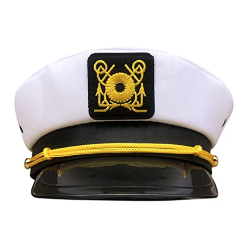 PartyKindom Yacht Matrosenmütze Marine Kostümmütze Halloween Cosplay Accessoire Polyester Mehrfarbig von PartyKindom