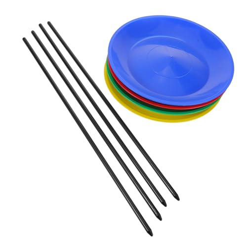 PartyKindom Zirkus Jonglierplatten mit Handstäben Stabile Kunststoff Drehplatten für Anfänger Leichtes Jonglier Set für Geschicklichkeitstraining und Straßenkunst Farben Rot Blau Gelb Grün PartyKindom Zirkus Jonglierplatten mit Handstäben Stabile Kunststoff Drehplatten für Anfänger Leichtes Jonglier Set für Geschicklichkeitstraining und Straßenkunst Farben Rot Blau Gelb Grün von PartyKindom