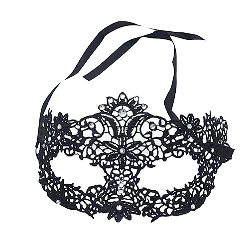 Venezianische Maske Damen, Maskenball Maske Damen Maske Damen Schwarze Augenmaske für Halloween Karneval Abendkleid Party Kostüm von PartyKindom