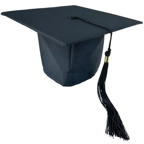 Doktorhut Abschlusshut Set 2 bis 12 Stück in Schwarz und Blau für Abschlussfeier Abitur Promotion Master Bachelor Kostüm Party Kopfbedeckung mit Quaste von PartyMagix