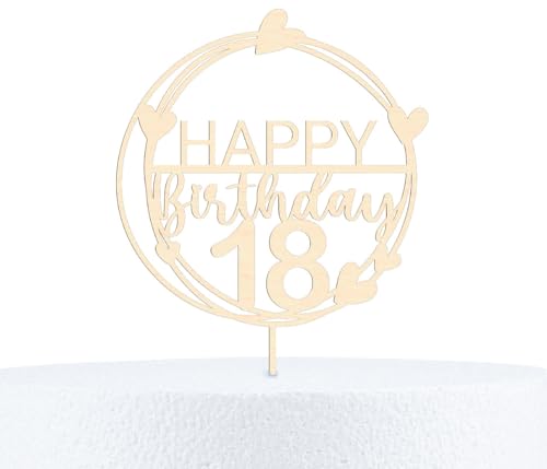Happy Birthday Cake Topper personalisiert Wunschzahl – Geburtstagsdeko von 1–130 Jahre – Mit Zahl – 15 cm – Kuchendeko aus Holz – Tortenstecker individuell – Geburtstag Deko Geschenkidee von PartyMagix