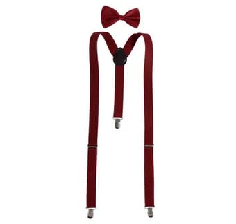 Hosenträger Set mit Fliege Unisex Y-Form 3 Clips One Size verstellbar elastisch Klassisch Modern für Herren und Damen Hochzeit Party Fasching Karneval Business Outfit Accessoire von PartyMagix