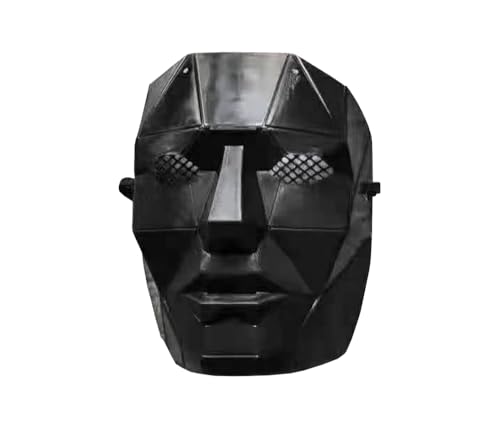The Game Maske – Halloweenmaske & Horrormaske im Korean Style – Karnevalsmaske mit Symbol Kreis, Quadrat oder Dreieck, Boss Maske, 4er Set oder roter Overall – Party & Kostüm Zubehör von PartyMagix
