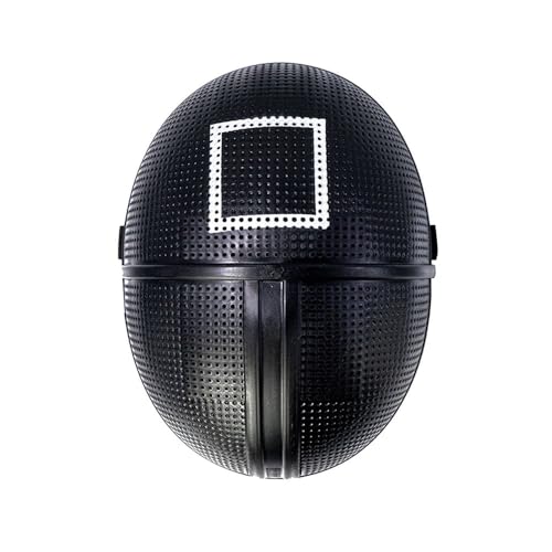The Game Maske – Halloweenmaske & Horrormaske im Korean Style – Karnevalsmaske mit Symbol Kreis, Quadrat oder Dreieck, Boss Maske, 4er Set oder roter Overall – Party & Kostüm Zubehör von PartyMagix