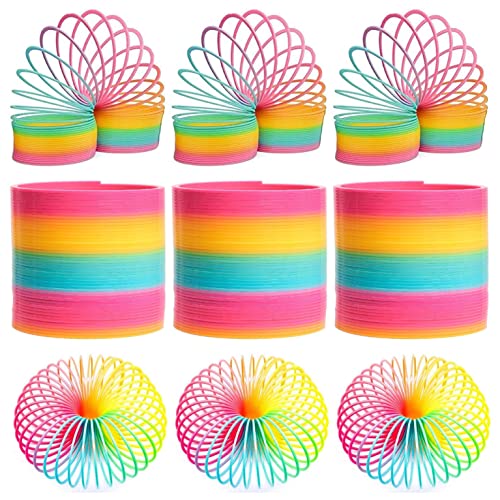 PartyPack 3X Große Treppenhüpfer, Regenbogenspirale Spielzeug, im Box, 6.5 cm Diameter, Treppenläufer Spirale für Kinder, Fidget Toy für Alt und Jung, Spirale Kinderspielzeug, Rainbow Treppenlaufer. von PartyPack