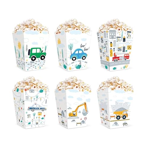 6 x POPCORN BOXEN * Autos * aus Pappe für Party und Geburtstag // Kinder Geburtstag Party Set Einweg Box 6 x POPCORN BOXEN * Autos * aus Pappe für Party und Geburtstag // Kinder Geburtstag Party Set Einweg Box von PartyPal