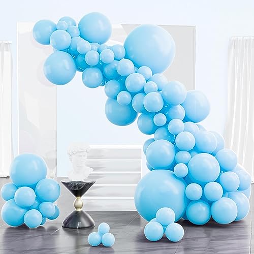 PartyWoo Luftballon Blau, 102 Stück Ballon Girlande Blau Satz von Ballons Blau 18 Zoll 12 Zoll 10 Zoll 5 Zoll, Luftballon Girlande Blau für Deko Geburtstag, Deko Babyparty, Deko Hochzeit, Partydeko von PartyWoo