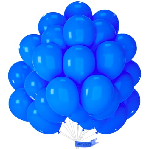PartyWoo Luftballons Blau, 100 Stück 12 Zoll Ballons Blau, Blaue Luftballons für Ballongirlande oder Ballonbogen als Partydeko, Geburtstagsdekoration, Hochzeitsdekoration, Babypartydekoration, Blau-Y5 von PartyWoo