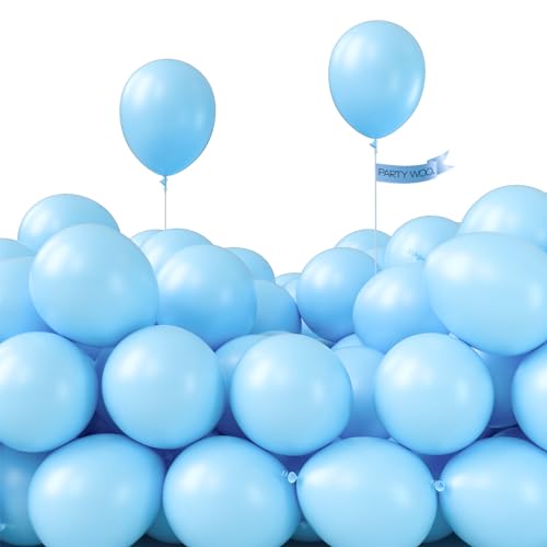 PartyWoo Luftballons Hellblau, 105 Stück 5 Zoll Ballons Blau, Hellblaue Luftballons für Ballongirlande oder Ballonbogen als Partydeko, Geburtstagsdeko, Hochzeitsdeko, Babypartydekoration, Blau-Y4 von PartyWoo
