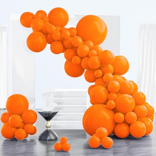 PartyWoo Luftballons Orange, 102 Stück Orange Ballon Girlande Satz von Verschiedene Größen mit 18 Zoll 12 Zoll 10 Zoll 5 Zoll, Ballongirlande für Geburtstagsdeko, Partydeko, Hochzeitdeko, Orange-Y9 von PartyWoo