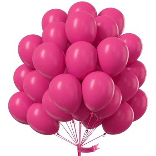 PartyWoo Luftballons Pink, 50 Stück 10 Zoll Ballons Pink, Pink Luftballons für Ballongirlande oder Ballonbogen als Partydeko, Geburtstagsdekoration, Hochzeitsdekoration, Babypartydekoration, Rosa-Y12 von PartyWoo