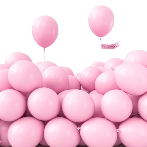 PartyWoo Luftballons Rosa Pastell, 105 Stück 5 Zoll Ballons Rosa, Rosa Luftballons für Ballongirlande oder Ballonbogen als Partydeko, Geburtstagsdeko, Hochzeitsdeko, Babypartydekoration, Rosa-Q05 von PartyWoo