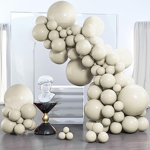 PartyWoo Luftballons Sandweis, 121 Stück Ballon Girlande Satz von Luftballons Verschiedene Größen mit 18 Zoll 12 Zoll 10 Zoll 5 Zoll, Luftballon Girlande für Geburtstagsdeko, Partydeko, Hochzeitdeko PartyWoo Luftballons Sandweis, 121 Stück Ballon Girlande Satz von Luftballons Verschiedene Größen mit 18 Zoll 12 Zoll 10 Zoll 5 Zoll, Luftballon Girlande für Geburtstagsdeko, Partydeko, Hochzeitdeko von PartyWoo