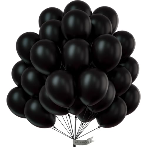 PartyWoo Luftballons Schwarz, 100 Stück 12 Zoll Ballons Schwarz, Schwarze Luftballons für Ballongirlande oder Ballonbogen als Partydeko, Geburtstagsdeko, Hochzeitsdeko, Babypartydeko, Schwarz-Y18 PartyWoo Luftballons Schwarz, 100 Stück 12 Zoll Ballons Schwarz, Schwarze Luftballons für Ballongirlande oder Ballonbogen als Partydeko, Geburtstagsdeko, Hochzeitsdeko, Babypartydeko, Schwarz-Y18 von PartyWoo