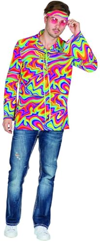 PartyXPeople 70er Jahre Bekleidung Herren Hippiekostüm I Farbenfrohe, psychedelische Muster | Zierschnürung am Hals | Lange Ärmel | Flower Power Style PartyXPeople 70er Jahre Bekleidung Herren Hippiekostüm I Farbenfrohe, psychedelische Muster | Zierschnürung am Hals | Lange Ärmel | Flower Power Style von PartyXPeople