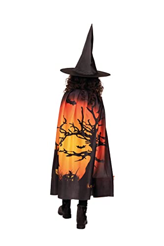 PartyXPeople Cape Halloween Kinderkostüm Hexe Umhang mit Hexenhut Verkleidung Kostüm orange-schwarz 12716-STD PartyXPeople Cape Halloween Kinderkostüm Hexe Umhang mit Hexenhut Verkleidung Kostüm orange-schwarz 12716-STD von PartyXPeople