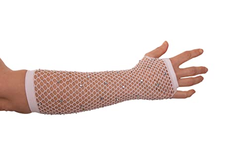 PartyXPeople Lange fingerlose Netzhandschuhe mit Strass Fischnetz-Handschuh 80er weiß 6302640 PartyXPeople Lange fingerlose Netzhandschuhe mit Strass Fischnetz-Handschuh 80er weiß 6302640 von PartyXPeople
