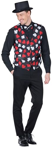 PartyXPeople Poker Weste inkl. Fliege| Kartenspieler Verkleidung | Herrenweste Kostüm Karten Poker |Karneval | schwarz-rot-weiß 14442-52 PartyXPeople Poker Weste inkl. Fliege| Kartenspieler Verkleidung | Herrenweste Kostüm Karten Poker |Karneval | schwarz-rot-weiß 14442-52 von PartyXPeople