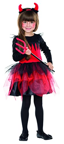 PartyXPeople Teufelin Teufelchen Kostüm Kinder rot-schwarz 12323-128 von PartyXPeople