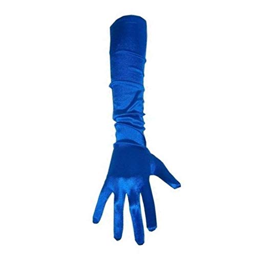 PartyXplosion Damen Handschuhe Elegante ca. 48-52 cm lange Satin Handschuhe Karneval, Blau, One Size (Einheitsgröße) von PartyXplosion