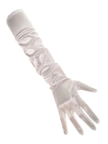 PartyXplosion Damen Handschuhe Elegante ca. 48-52 cm lange Satin Handschuhe Karneval, Silbern, One Size (Einheitsgröße) von PartyXplosion