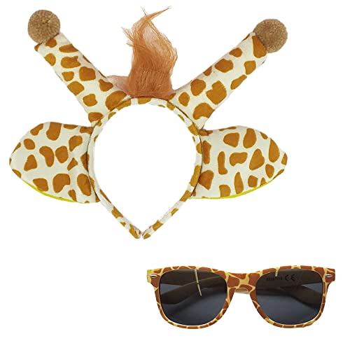 Partybob Giraffen Kostüm-Set mit Haarreif und Brille von Partybob