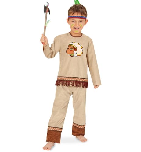 Fries 1917 Indianer Anoki Kinder Jungen Kostüm Fasching Karneval Verkleiden: Größe: 104 von FRIES Party-Chic international