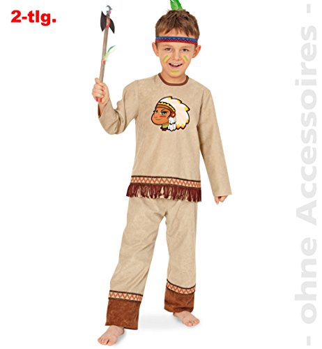 Fries 1917 Indianer Anoki Kinder Jungen Kostüm Fasching Karneval Verkleiden: Größe: 104 von Fries Party Chic