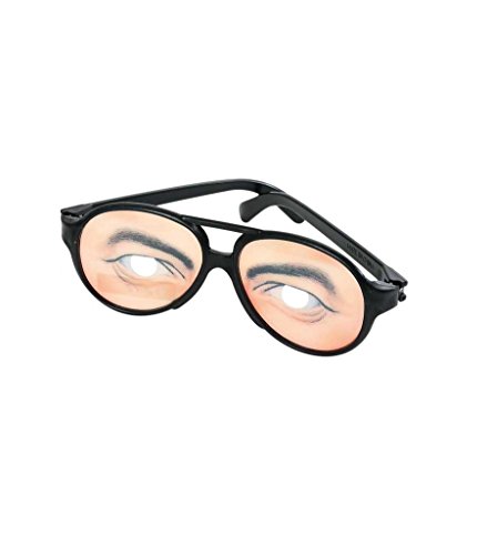 Partychic Scherzbrille Augen, Gläser mit Damen- oder Herrenaugen-Aufdruck, mit Loch, Karneval, Fasching *NEU bei Pibivibi (Mann) von Partychic