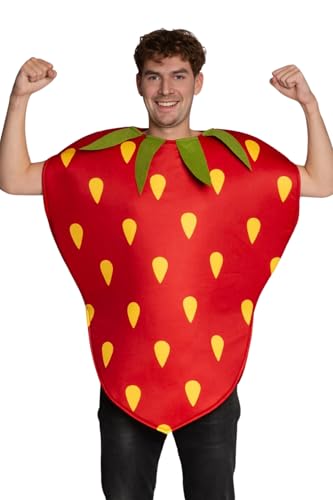 Partychimp Erdbeer Kostüm Erwachsene, Obst Lebensmittel Kostüm für Karneval Mottopartys, Lustiges Outfit, Unisex - Einheitsgröße Partychimp Erdbeer Kostüm Erwachsene, Obst Lebensmittel Kostüm für Karneval Mottopartys, Lustiges Outfit, Unisex - Einheitsgröße von Partychimp