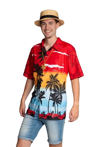 Partychimp Hawaii Hemd Männer Hawaiihemd Herren Kurzarm, Palmen Kostüm Sommerparty Sommerhemd Hawaiianische Kleidung, Rot - Größe 2XL Partychimp Hawaii Hemd Männer Hawaiihemd Herren Kurzarm, Palmen Kostüm Sommerparty Sommerhemd Hawaiianische Kleidung, Rot - Größe 2XL von Partychimp