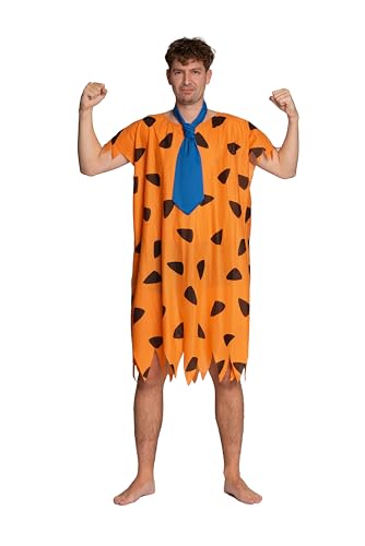 Partychimp Höhlenmensch Kostüm für Herren, Steinzeitmann, Neandertaler, Zeichentrick Kostüm Orange, Tunika und Krawatte - Größe M/L Partychimp Höhlenmensch Kostüm für Herren, Steinzeitmann, Neandertaler, Zeichentrick Kostüm Orange, Tunika und Krawatte - Größe M/L von Partychimp