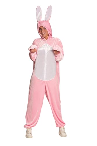 Partychimp Osterhasen Kostüm Erwachsene Hasen Kostüm, Tier Overall Tierkostüm, Hasen Onesie Pyjama Tier Kaninchen Unisex, Rosa - Größe XL von Partychimp