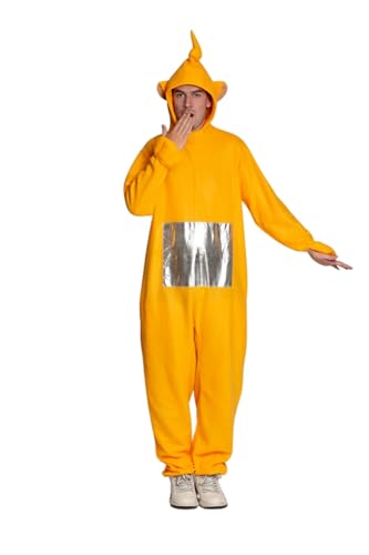 Partychimp Tv Charakter Kostüm Erwachsene, Plüsch Onesie, Rollenspiel Erwachsene Kostüm, Jumpsuit Pyjama mit Kapuze Unisex, Gelb - Größe XL Partychimp Tv Charakter Kostüm Erwachsene, Plüsch Onesie, Rollenspiel Erwachsene Kostüm, Jumpsuit Pyjama mit Kapuze Unisex, Gelb - Größe XL von Partychimp