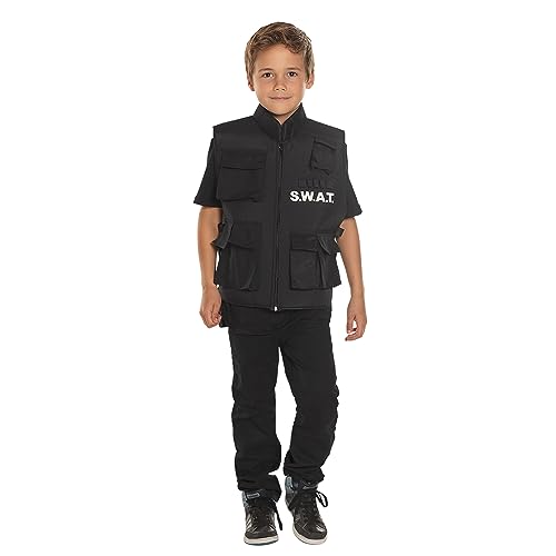 Boland 00488 - Weste SWAT, für Kinder, Einheitsgröße, Jacke, Schutzweste, Polizei, SEK, Kostüm, Karneval, Mottoparty von Boland
