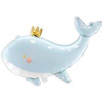 3D-Folienballon Kleiner Wal, 78cm x 50cm, heliumgeeignet von Partydeco
