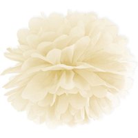 Cremefarbener Papier-Pompon zum selbst Basteln, Ø 35cm von Partydeco