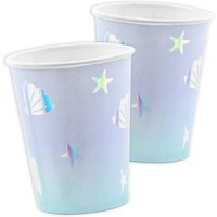 Narwal Pappbecher, 6er Pack, mit irisierendem Aufdruck Narwal Pappbecher, 6er Pack, mit irisierendem Aufdruck von Partydeco