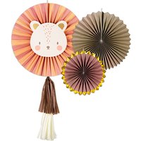 Papierrosetten "Kleiner Löwe", im 3er Pack, Ø 26-43cm von Partydeco