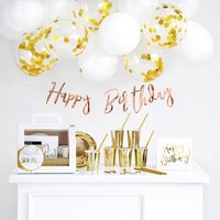 Partydekoset "Happy Bithday Gold", 60-teilig von Partydeco