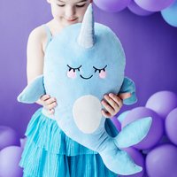 Plüschkissen "Narwal", 42cm x 26cm von Partydeco