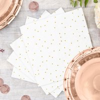 Servietten mit goldenen Pünktchen, 20 Stück, 33cm x 33cm Servietten mit goldenen Pünktchen, 20 Stück, 33cm x 33cm von Partydeco
